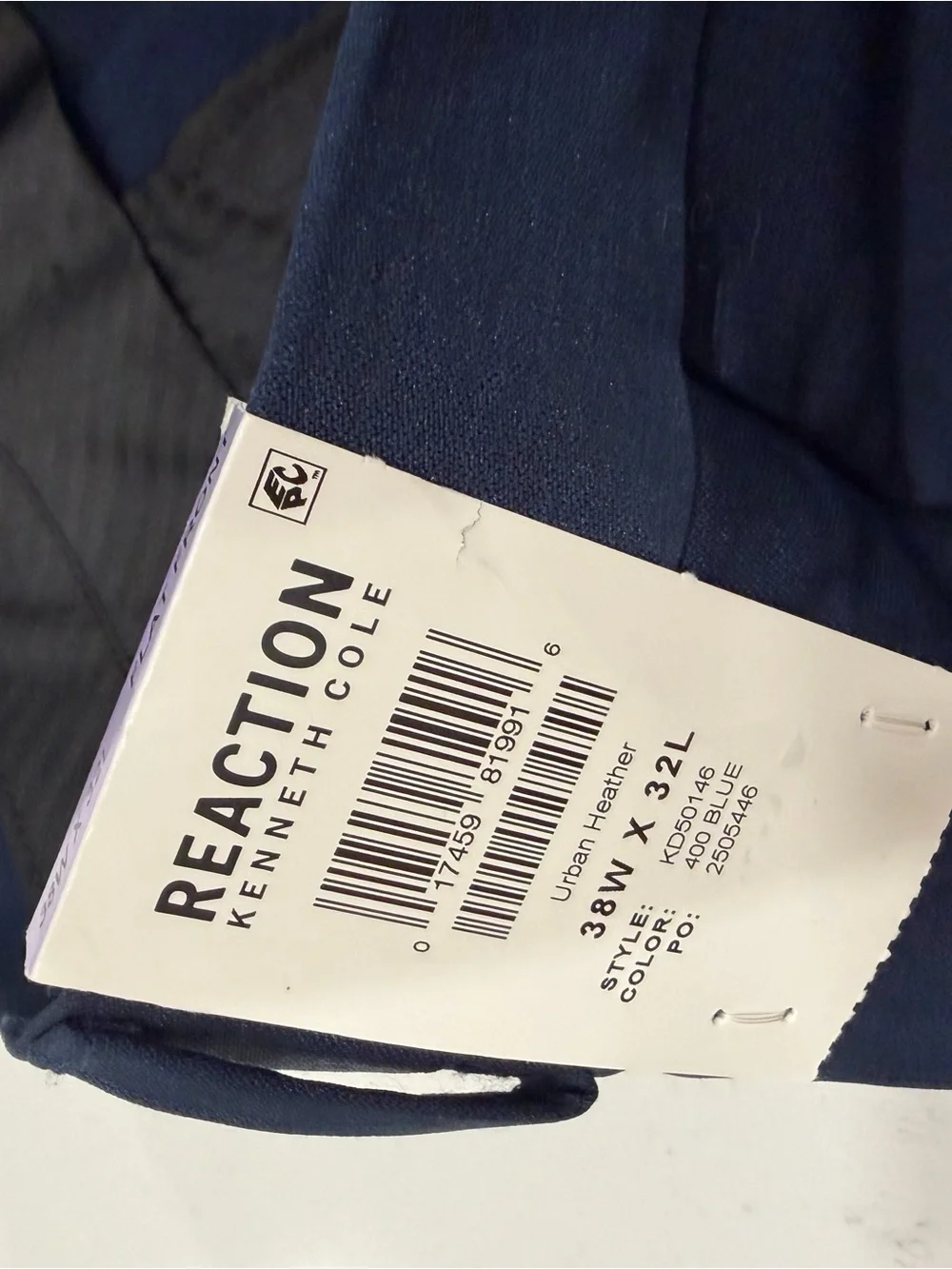 Kenneth Cole Reaction Men's Navy Slim Fit Dress Pants NWT - 38x32